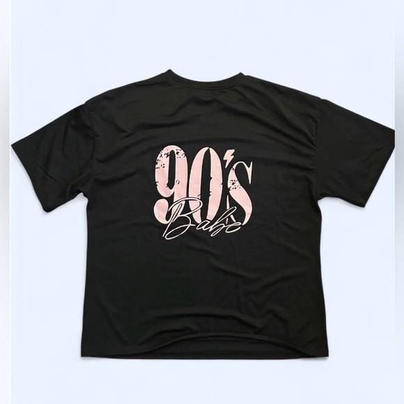 Tops - Women's Black 90s Babe Retro Short Sleeve Graphic T-Shirt - Size XL - NEW